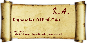 Kapuszta Alfréda névjegykártya